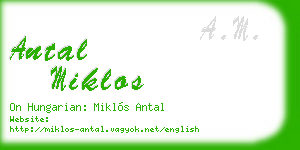 antal miklos business card
